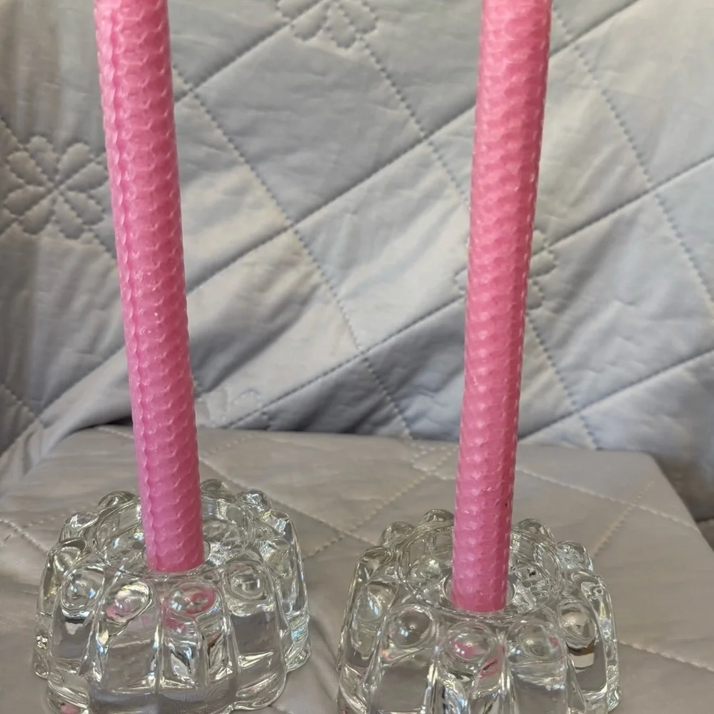 Vintage Princess House 24% Lead Crystal Taper Candle Holder: Elegant 80s (2)